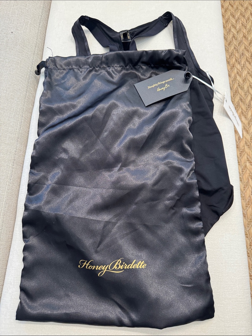 NWT Honey Birdette Essentials Playboy-Back Bodysuit in Black Size Small - Picture 2 of 7
